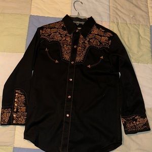 black and brown/scully button up/XL